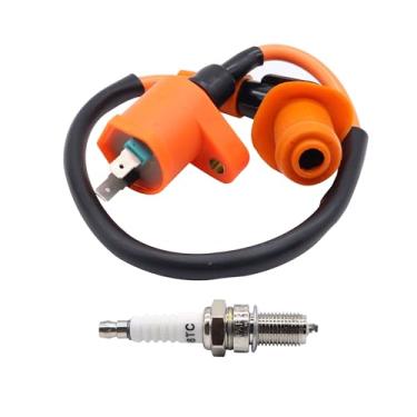 Imagem de OXCANO Vela de ignição de eletrodo de bobina de ignição GY6 compatível com GY6 50cc 150cc 125cc 150cc chinês ATV Moped Scooter ATV Go Kart peças de alto desempenho