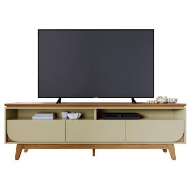 Imagem de Rack Bancada De Tv 75 Pol 200cm Celina Z10 Cumaru/opala - Mpozenato