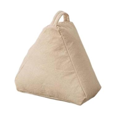 Imagem de Ｂｅｓｇａ Almofada decorativa triangular, almofada de tecido macia para viagens, assento confortável no chão, ideal para sala de estar, sofá ou dormitório, Branco