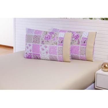 Imagem de Jogo Lençol King Size 3 Peças Casal 100% Algodão Caqui - Thais Enxovai