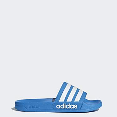Imagem de adidas Tênis masculino Adilette para chuveiro azul brilhante/branco/azul brilhante 18, Azul brilhante/branco/azul brilhante, 51