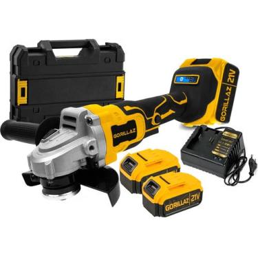 Imagem de Esmerilhadeira Lixadeira Angular 2 Baterias 4000mah 21v 4.1/2 Com Male