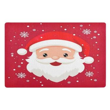 Imagem de SEHANY Tapete de porta de inverno Papai Noel Natal para todos os climas, impermeável, secagem rápida, bem-vindo, tapete de entrada antiderrapante, tapete decorativo de poliéster para entrada, varanda