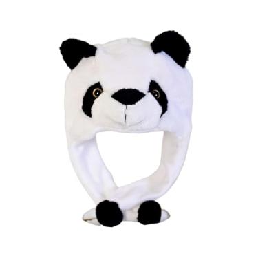 Imagem de JIAHG Plush Funny Animal Hat Cozy Fleece Warm Winter Beanie Furry Panda Cap with Ear Flaps for Halloween Christmas Novelty Birthday Party Dress up Hood Cosplay Costume Headgear One Size Fits All