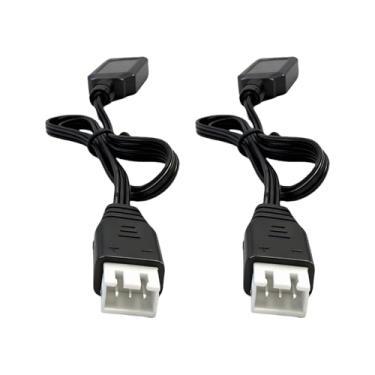 Imagem de RC Car Charger 7.4V Battery Charger with XH-3P Plug for SCX24 Truck, Rock Crawler, Orbee Gun, Gel Blaster, Splatter Ball Gun USB Charger Cable (2 Pack)