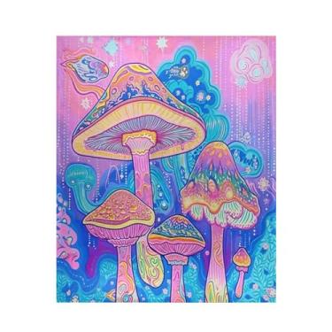 Imagem de Blueangle Cobertor de cogumelo super macio e quente, 127 x 152 cm, leve para todas as estações, aconchegante cobertor para cama, sofá, sofá, fácil de cuidar (415)