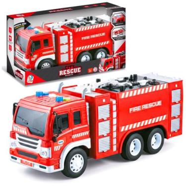 Imagem de Caminhãozinho De Bombeiro City Rescue Brinquedo Interativo Com Luz E S