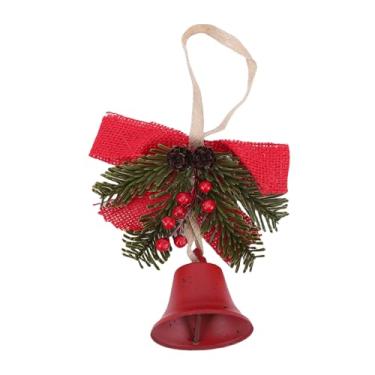 Imagem de Aqur2020 Ornamento de Suspensão de Sino de Natal, Decoração de Sino de Natal Vintage Com Cone de Pinho e Baga Vermelha para Porta de árvore Decoração de Mesa de Guirlanda de Parede (Vermelha)