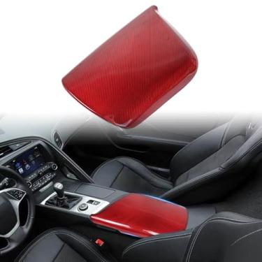 Imagem de Suetlcoity Capa para console central Corvette C7 Capa de proteção de braço de carro de fibra de carbono genuína compatível com Corvette C7 2014-2019 protetor de braço automotivo acessórios interiores