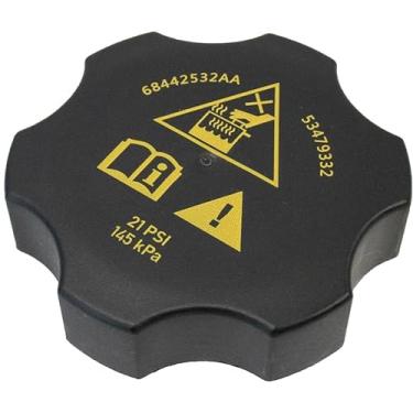 Imagem de SWQS Tampa do reservatório de refrigeração, substituição da tampa do radiador para Ram 1500-5500 Dodge Jeep Cherokee Compass Renegade Grand Cherokee Durango Tampa de recuperação do reservatório de