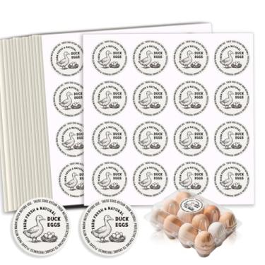 Imagem de GOMAKERER 320 peças de adesivos de ovos de pato postos, 5 cm retrô redondo fazenda ovos frescos adesivos de ovos redondos adesivos PET adesivo de embalagem de ovo para caixa recipiente caixa