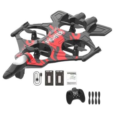 Imagem de Fiocias Avião de Controle Remoto com Giro de 360°, para, Fácil de Pilotar, Planador de Asa Fixa para Crianças, Vermelho com 2 Baterias