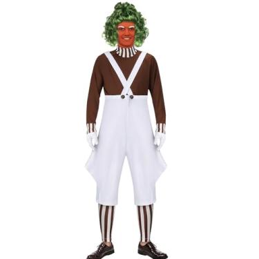 Imagem de ZIFUNMUR Macacão masculino de fábrica de chocolate com luvas, leggings para cosplay de Halloween, Adulto, XXG