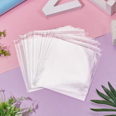 Imagem de 50 peças de sacos de celofane transparentes 16 x 15 cm sacos seláveis superiores autoseláveis bolsa de armazenamento retangular armazenamento doméstico joias roupas cachecol toalha embalagem bolsa