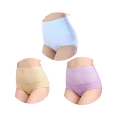 Imagem de Calcinhas De Algodão plus Size Para Mulheres, Cintura Alta, Cuecas Abd