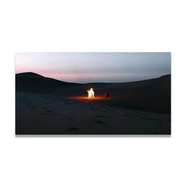 Imagem de LKXGRRSFG Calor sob o céu noturno, foto real, cidade, mar, neve, vale, pastagem, rio, pôr do sol, nascer do sol, impressão em tela, decoração de parede, 20 x 36 cm, sem moldura