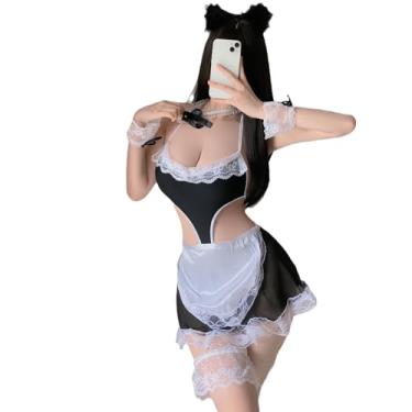 Imagem de Roupa de empregada sexy feminina, fantasia, cosplay, dramatização, conjunto de lingerie, perfeito para cosplay e fantasia
