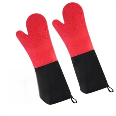 Imagem de Luvas Resistentes ao Calor de Cozinha, Adequadas para Fornos Micro-Ondas, Fornos Convencionais e FogõEs – Um Item Essencial para o Lar.(VERMELHO 2 Uni)