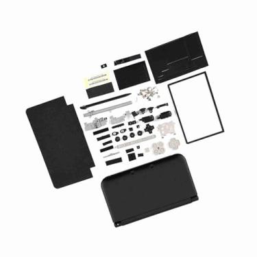 Imagem de Cryfokt Conjunto Completo de Substituição de Capa de Caixa de para 3DS XL, Ferramenta de Reparo Fácil de Usar para 3DS LL, Adequado para Fãs de Jogos, Material Plástico Superior (Preto)