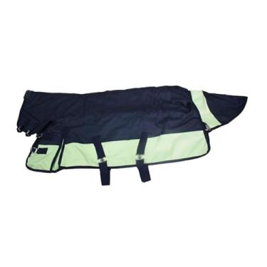 Imagem de oshhni Manta de inverno para cavalos, impermeável, com proteção abdominal, quente, 600D, ideal para estábulos. Roupa equestre para proteção de equinos, Navy Blue M