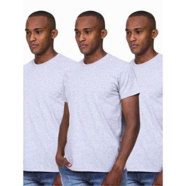Imagem de Kit 3 Camisetas Masculina Algodão - Básica Lisa-Masculino