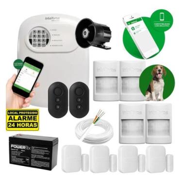 Imagem de Kit Alarme Híbrido Intelbras ANM 24 NET com 8 Sensores 4 Pet e 100m de