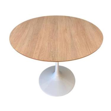 Imagem de Mesa de Jantar Tulipa Saarinen Redonda 100cm Base Branca Tampo Jade - 