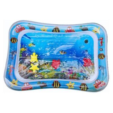 Imagem de Brinquedo Tapete Inflável Infantil Azul Fundo do Mar Peixe Tartaruga C