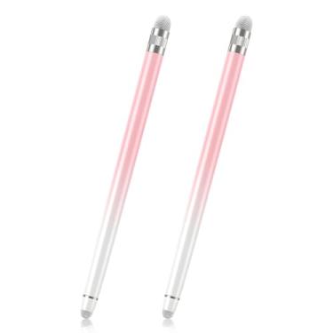 Imagem de Stylus (pacote com 2), caneta universal para tela sensível ao toque com pontas duplas de borracha, alta sensibilidade e rejeição da palma da mão, para iPad, iPhone, tablet e Kindle