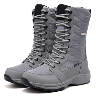 Imagem de FW FRAN WILLOR Botas femininas impermeáveis para neve de inverno quentes e confortáveis com zíper lateral - 2025 botas de caminhada leves modernas para clima frio, botas militares de cano médio com