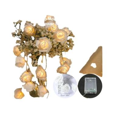 Imagem de 10 Luzes De Cordão LED Em Forma De Rosa 2m Para Decoração De Casamento