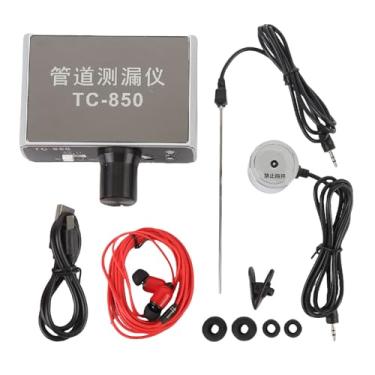 Imagem de CUOFYUNL Detector de vazamento de água Sonda dupla Detector de vazamento de tubulação de água subterrânea com fone de ouvido para encanamento de construção de local