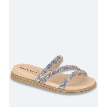 Imagem de Rasteirinha Feminina Strass Beira Rio Bege-41098, Bege, 37