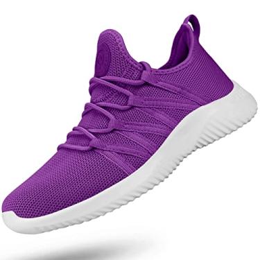Imagem de Feethit Tênis de corrida feminino, tênis de caminhada, sem cadarço, leve, para treino, trabalho, viagem, atlético, Azul, 34