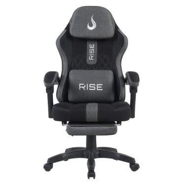 Imagem de Cadeira Gamer Rise Mode Z11, Ângulo Ajustável, Tecido, Preto e Cinza -