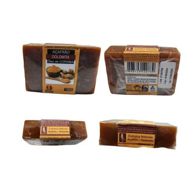 Imagem de Sabonete Facial E Corporal Açafrão E Dolomita - Trata Psoríase, Foliculite, Dermatite E Acne - 100g