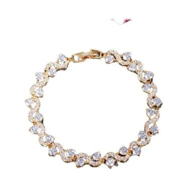 Imagem de Pulseira Elegante De Cristal E Pedras Preciosas Para Mulheres, Joia Ch