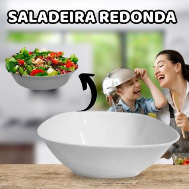 Imagem de Saladeira Redonda Melamina 15cm Grande Branca Resistente Vasilha Cozin