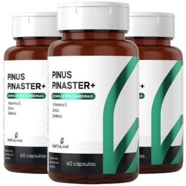 Imagem de KIT 3X Pinus Pinaster com Vitamina E, Zinco e Selênio 60 cápsulas - Na