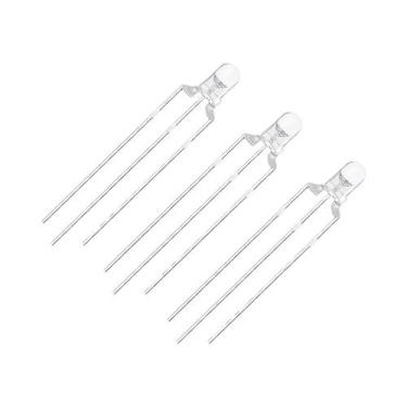 Imagem de Lâmpada LED Bicolor Redonda Transparente De 3mm 10 Peças Vermelho Amar