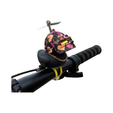 Imagem de Sino De Bicicleta Em Forma De Pato De Borracha Com Hélice E Capacete, 