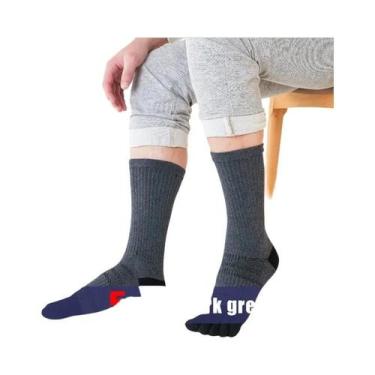 Imagem de Meias De Compressão Masculinas De 5 Dedos, Longas, Grossas, Absorvente