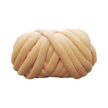 Imagem de Fio Super Veludo Grosso 1KG 1000G Branco Para Tricô Manual, Cobertores