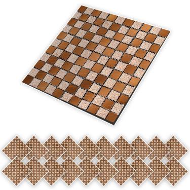 Imagem de Pastilha De Vidro Adesiva Kit 20 Uni Parede Banheiro Cozinha Sala Decorativa Fácil Aplicacao Moderna Reforma Requintado