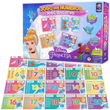 Imagem de Cinderela Princesa Disney Quebra Cabeça Jogo Memoria Números, Colorido