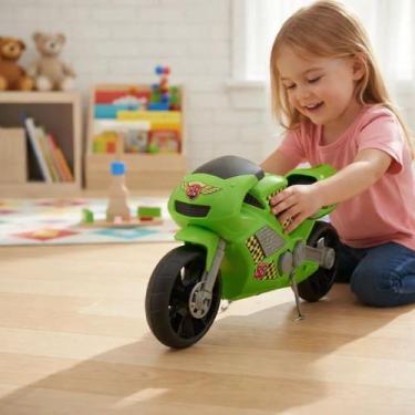 Imagem de Super Moto 360 Esportiva Verde Brinquedo Veículo Infantil Presente Men