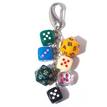 Imagem de Chaveiro de dados de sinuca de 8 bolas com design clássico de cor marrom-verde