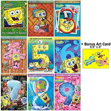 Imagem de DUKUANGGT Bob Esponja Calça Quadrada: Coleção De Dvd Das Temporadas Completas 1-9 + Cartão De Arte Bônus