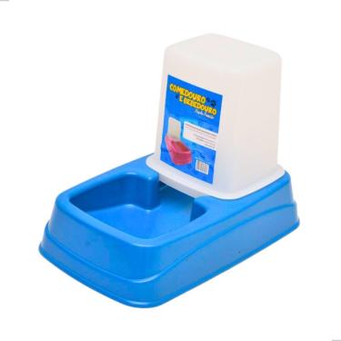 Imagem de Kit Comedouro e Bebedouro OEM Comedouro-Bebedouro Dupla Função para Cães e Gatos Plástico Azul 1 kg 1 5 l 1 Unidade