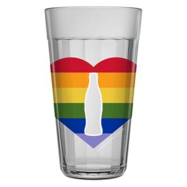 Imagem de Copo Americano Vidro 450ml Coca-Cola Pride Coração Nadir Colecionável